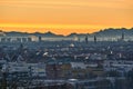 Sunrise above Munich. Beautiful sunrise in Munich with view on the alps Royalty Free Stock Photo