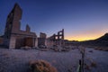 Sunrise above ruined building in Rhyolite, Nevada Royalty Free Stock Photo