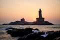 Sunrise above the sea Kanyakumari Comorin cape India Royalty Free Stock Photo