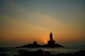 Sunrise above the sea Kanyakumari Comorin cape India Royalty Free Stock Photo