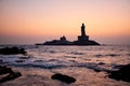 Sunrise above the sea Kanyakumari Comorin cape India Royalty Free Stock Photo