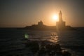 Sunrise above the sea Kanyakumari Comorin cape Royalty Free Stock Photo