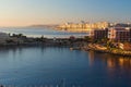 Sunrise above St. Julian ÃÂ´s bay, Dragonara, Paceville and Sliema city, Malta.