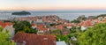 Sunrise aerial view of the old town of Dubrovnik, Croatia Royalty Free Stock Photo