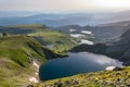 Sunrise aerial view of seven rila lakes in Bulgaria