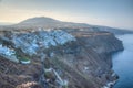 Sunrise aerial view of Thira/Fira, Santorini, Greece Royalty Free Stock Photo