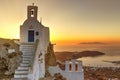 The sunrise from Agios Konstantinos and Agios Ioannis the Theologian in Pano Chora of Serifos island, Greece