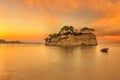 The sunrise at Agios Sostis Island in Zakynthos, Greece