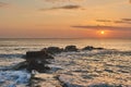 Sunrise at Aguamarga beach in Alicante.