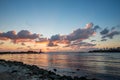 Sunrise at Ahtopol lighthouse in Bulgaria Royalty Free Stock Photo