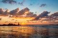 Sunrise at Ahtopol lighthouse in Bulgaria Royalty Free Stock Photo