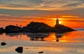Sunrise at Ahtopol lighthouse Royalty Free Stock Photo