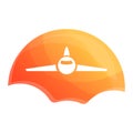Sunrise air plane icon, cartoon style Royalty Free Stock Photo