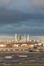 Sunrise at the airport Adolfo Suarez Madrid Barajas