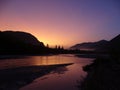 Sunrise along the river Isar Royalty Free Stock Photo