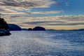 Sunrise along the rocky shorelines of the Gulf Islands off the shores of Vancouver Island Royalty Free Stock Photo