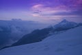 Sunrise in the Alps. Grivola mountain peak Royalty Free Stock Photo
