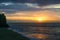 Sunrise amidst stormy clouds in Cabo San Lucas Royalty Free Stock Photo