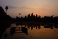 Sunrise at Angkor Wat is a Buddhist temple complex in Siem Reap Royalty Free Stock Photo