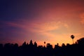 Sunrise at  Angkor Wat is a Buddhist temple complex in Siem Reap, Cambodia Royalty Free Stock Photo