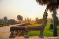 Sunrise at angkor wat temple with dawn orange Royalty Free Stock Photo