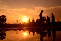 CAMBODIA SIEM REAP ANGKOR WAT TEMPLE SUNRISE Royalty Free Stock Photo