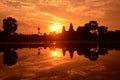 CAMBODIA SIEM REAP ANGKOR WAT TEMPLE SUNRISE Royalty Free Stock Photo