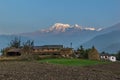 Sunrise in annapurna range (himalaya) from a small village Nepal - Asia Royalty Free Stock Photo