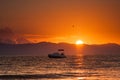 Sunrise with Atos Mountain from Chalkidiki Royalty Free Stock Photo