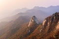 Sunrise of Baegundae peak, Autumn Season at Bukhansan mountains