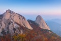 Sunrise of Baegundae peak, Bukhansan mountains in Seoul, South K