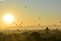 Sunrise in Bagan, at Shwesandaw Pagoda