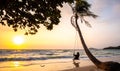 Sunrise in BAI SAO beach - Phu Quoc island - Vietnam Royalty Free Stock Photo