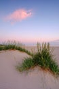 Sunrise on the Baltic Sea coast, sand dunes, beach, Kolobrzeg, Poland.