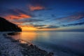 Sunrise at the Baltic Sea in Gdynia Orlowo, Poland Royalty Free Stock Photo