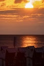 Sunrise at the Baltic Sea. A sandy beach in Kolob?eh