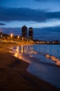 Barceloneta at sunrise, Catalonia, Spain Royalty Free Stock Photo