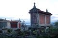 Sunrise of Barn Horreos of Santa MariÃÂ±a de Augas