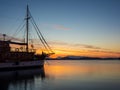 Sunrise on the bay of Nidri in Lefkas island Greece