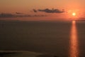 Sunrise on Bazaruto archipelago. View from Chigamane beach. Vilanculos. Inhambane province. Mozambique Royalty Free Stock Photo