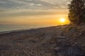 Sunrise on the beach of Campofelice di Roccella