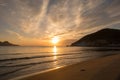 Sunrise on the beach of the Genoveses of Cabo de Gata