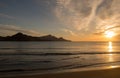 Sunrise on the beach of the Genoveses of Cabo de Gata