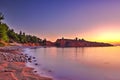 The sunrise at the beach Kokkinokastro of Alonissos, Greece Royalty Free Stock Photo