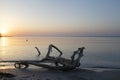 Sunrise on the beach in Nesebar resort in Bulgaria Royalty Free Stock Photo