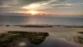 Sunrise beach skyline clouds dunes