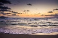 Sunrise on beach, Playa de Muro, AlcÃÂºdia, Mallorca Royalty Free Stock Photo