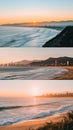 Sunrise Beach Triptych Royalty Free Stock Photo