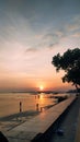 Sunrise beach  tuban sea Royalty Free Stock Photo
