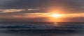 Sunrise and beautiful reflection over the sea in the morning holiday at Ban Krut Beach, Prachuapkirikhan, South of Thailand. Royalty Free Stock Photo